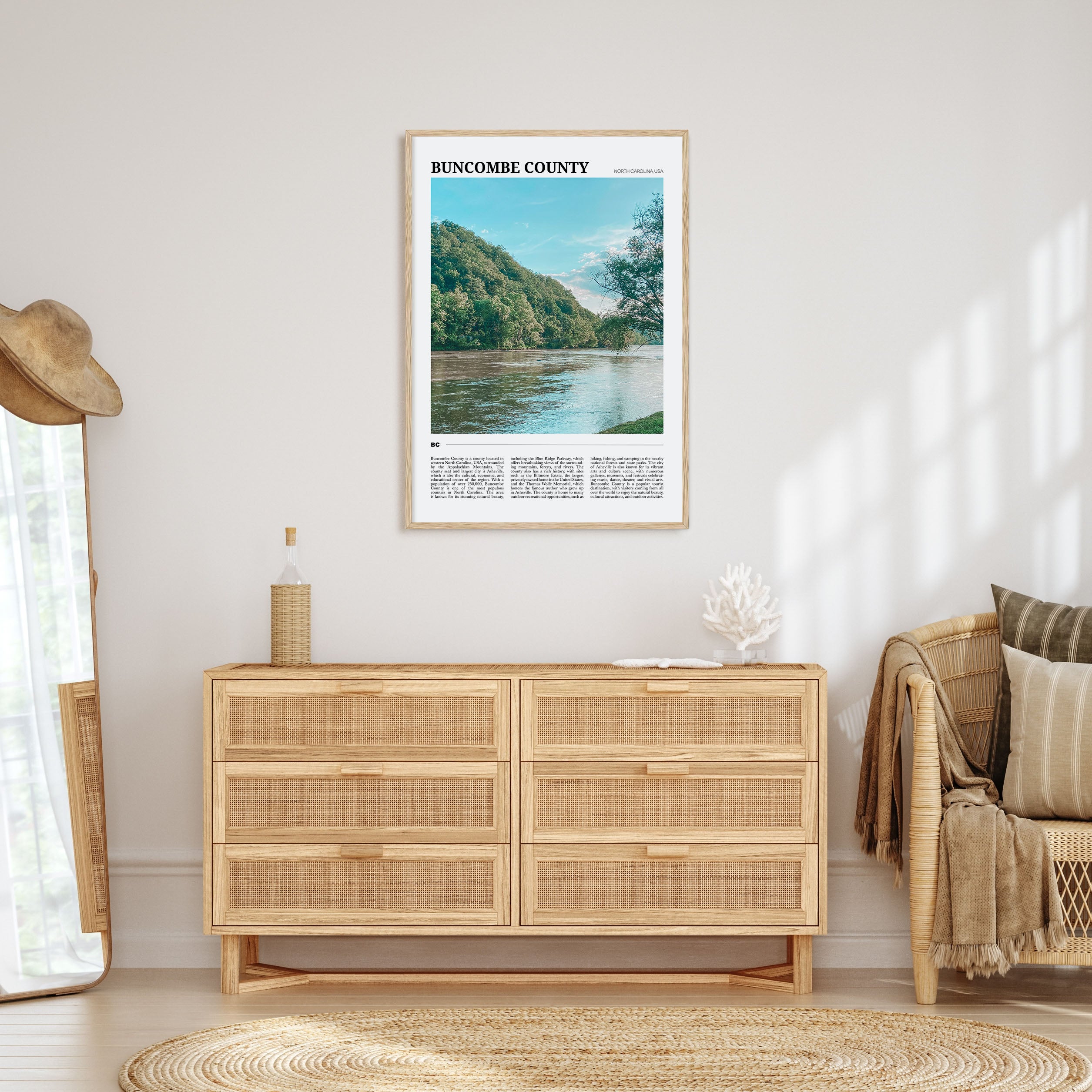 Buncombe County Travel Color Poster