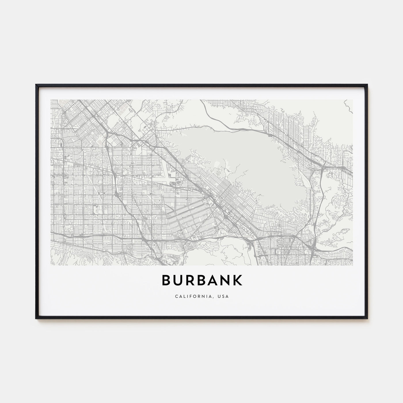 Burbank Map Landscape Poster