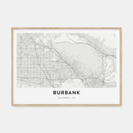Burbank Map Landscape Poster