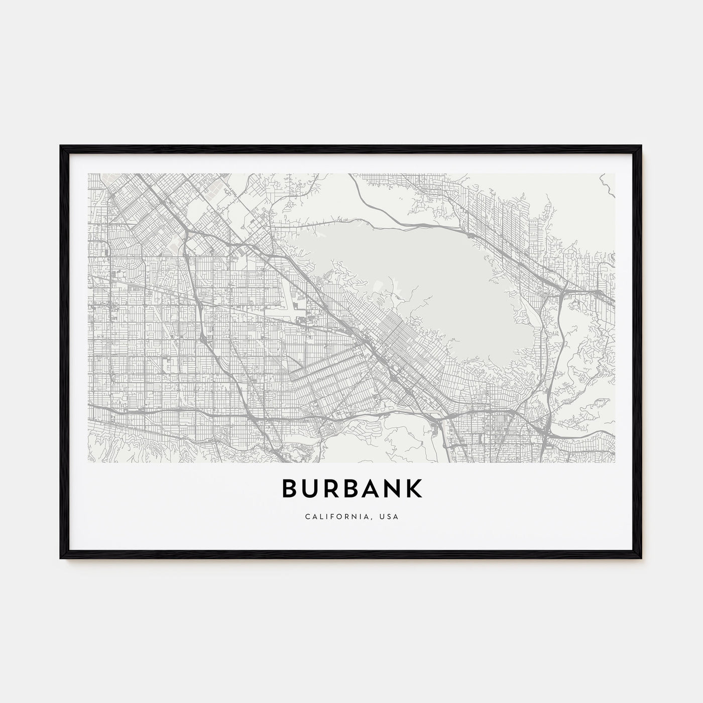 Burbank Map Landscape Poster