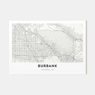 Burbank Map Landscape Poster