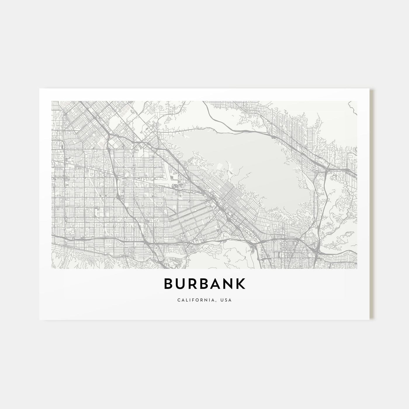 Burbank Map Landscape Poster