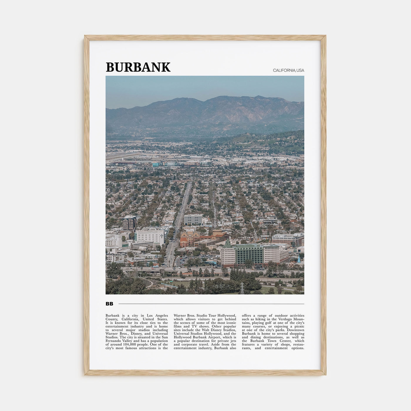 Burbank Travel Color Poster