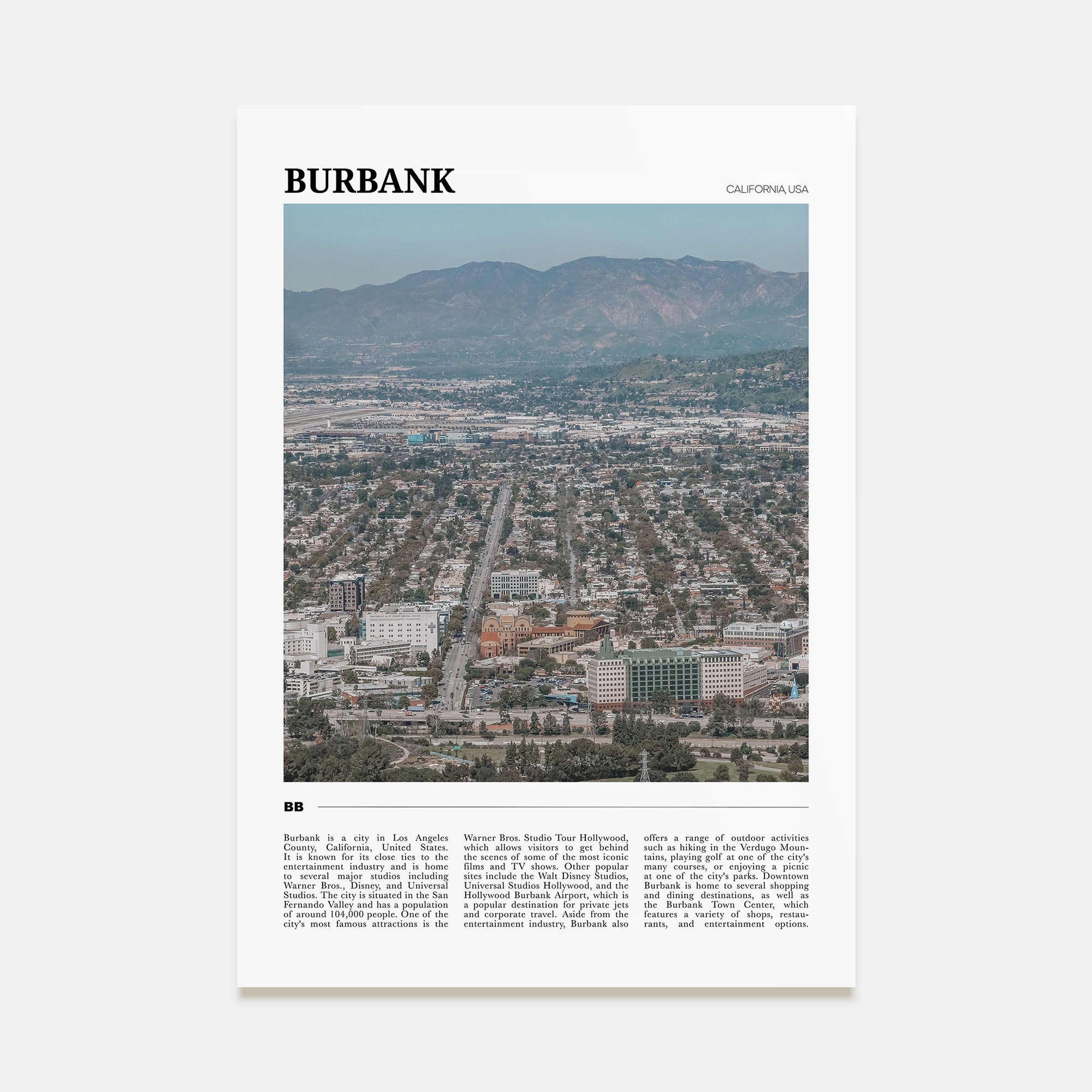 Burbank Travel Color Poster