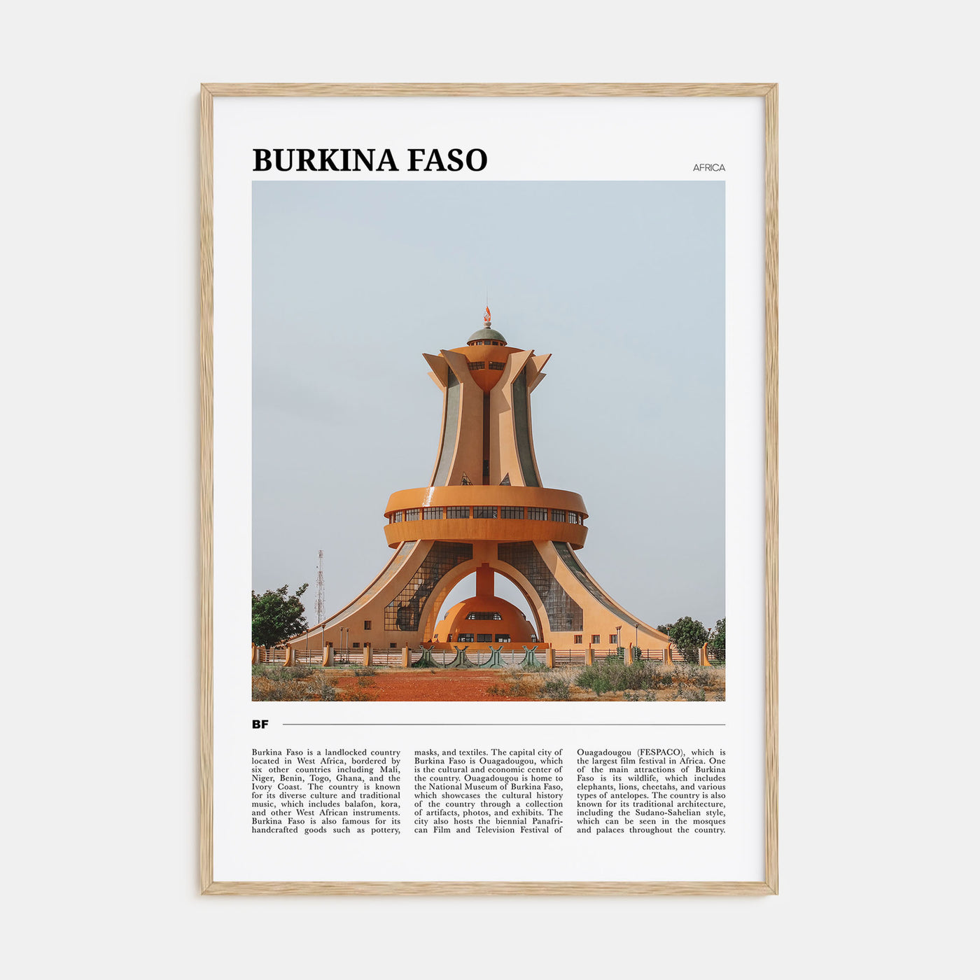 Burkina Faso Travel Color Poster