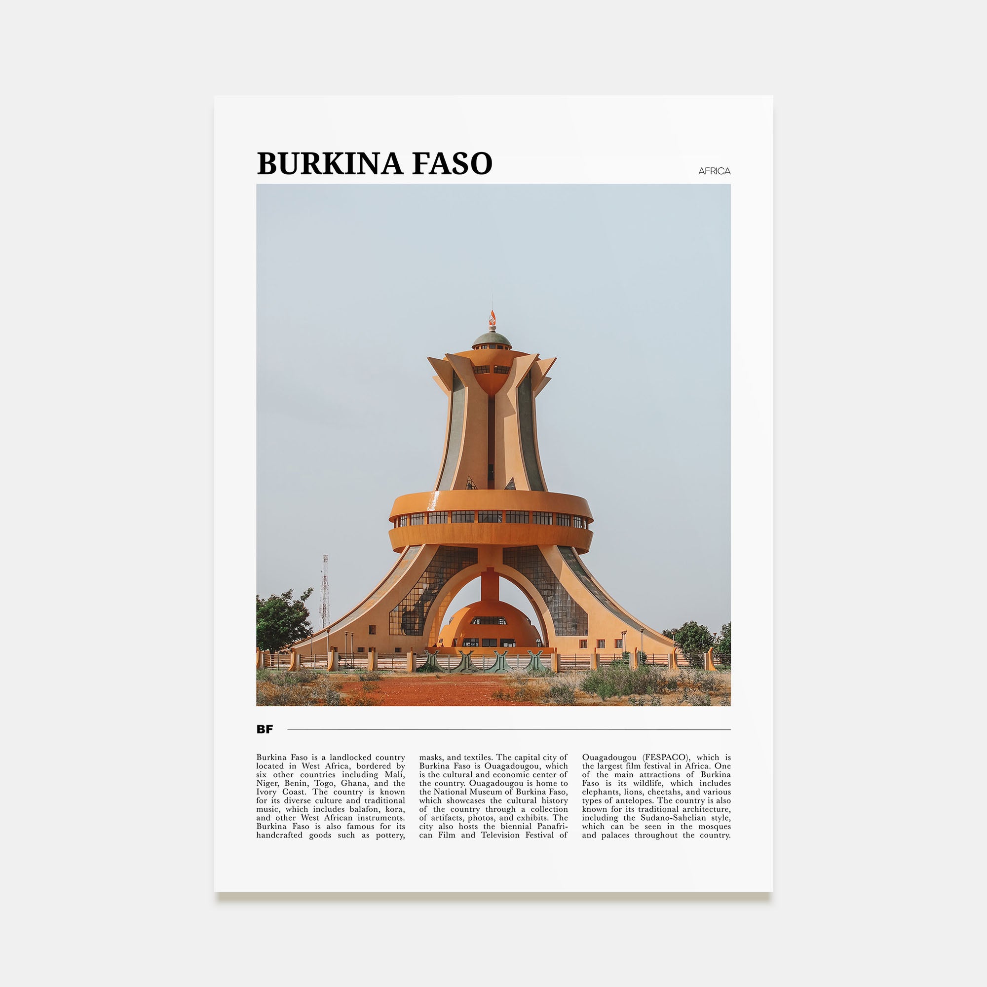 Burkina Faso Travel Color Poster