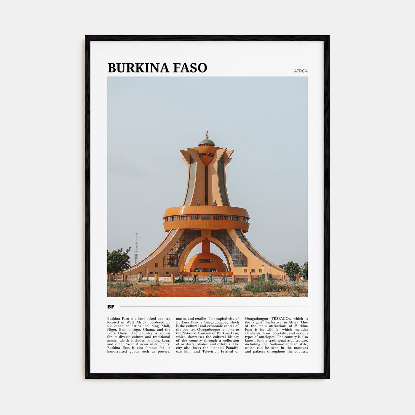 Burkina Faso Travel Color Poster