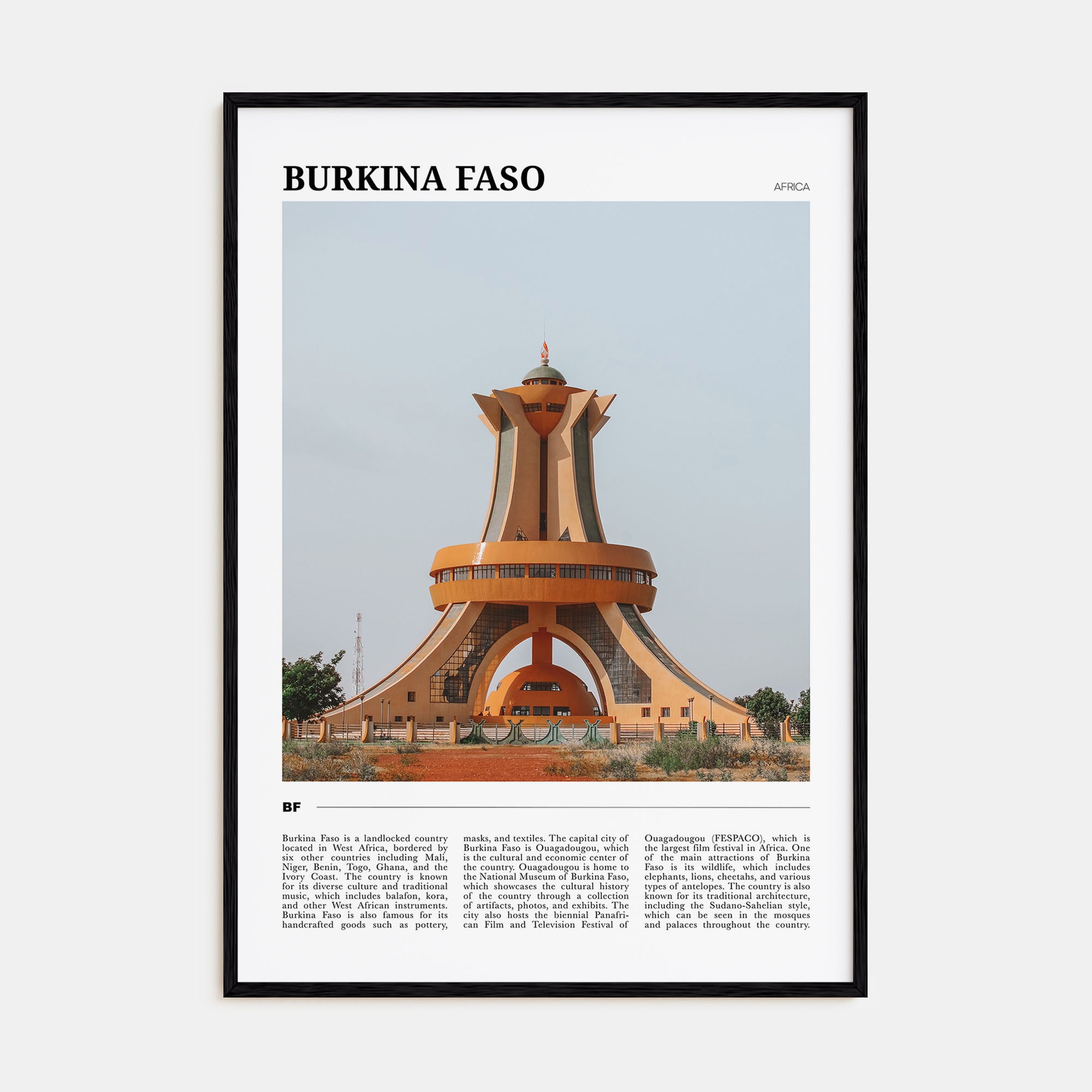 Burkina Faso Travel Color Poster