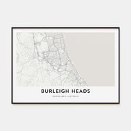 Burleigh Heads Map Landscape Poster