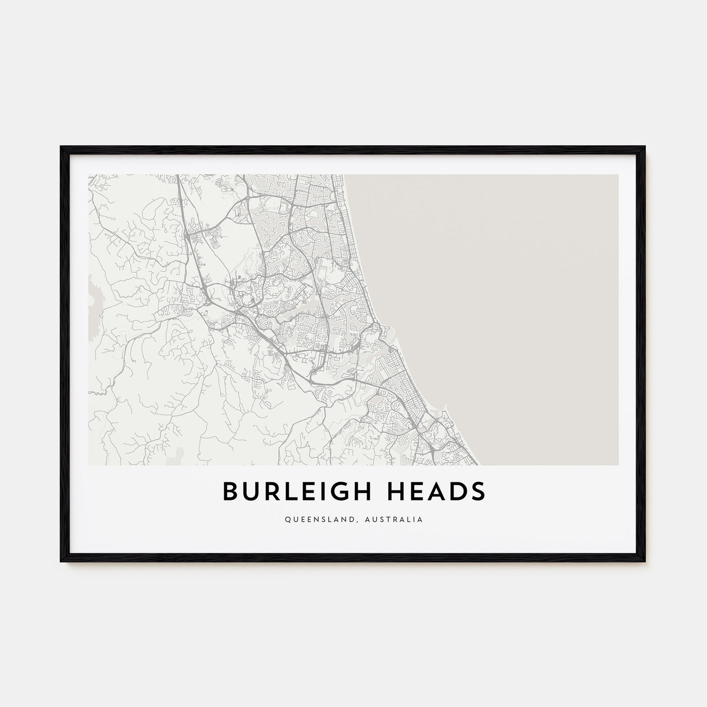 Burleigh Heads Map Landscape Poster
