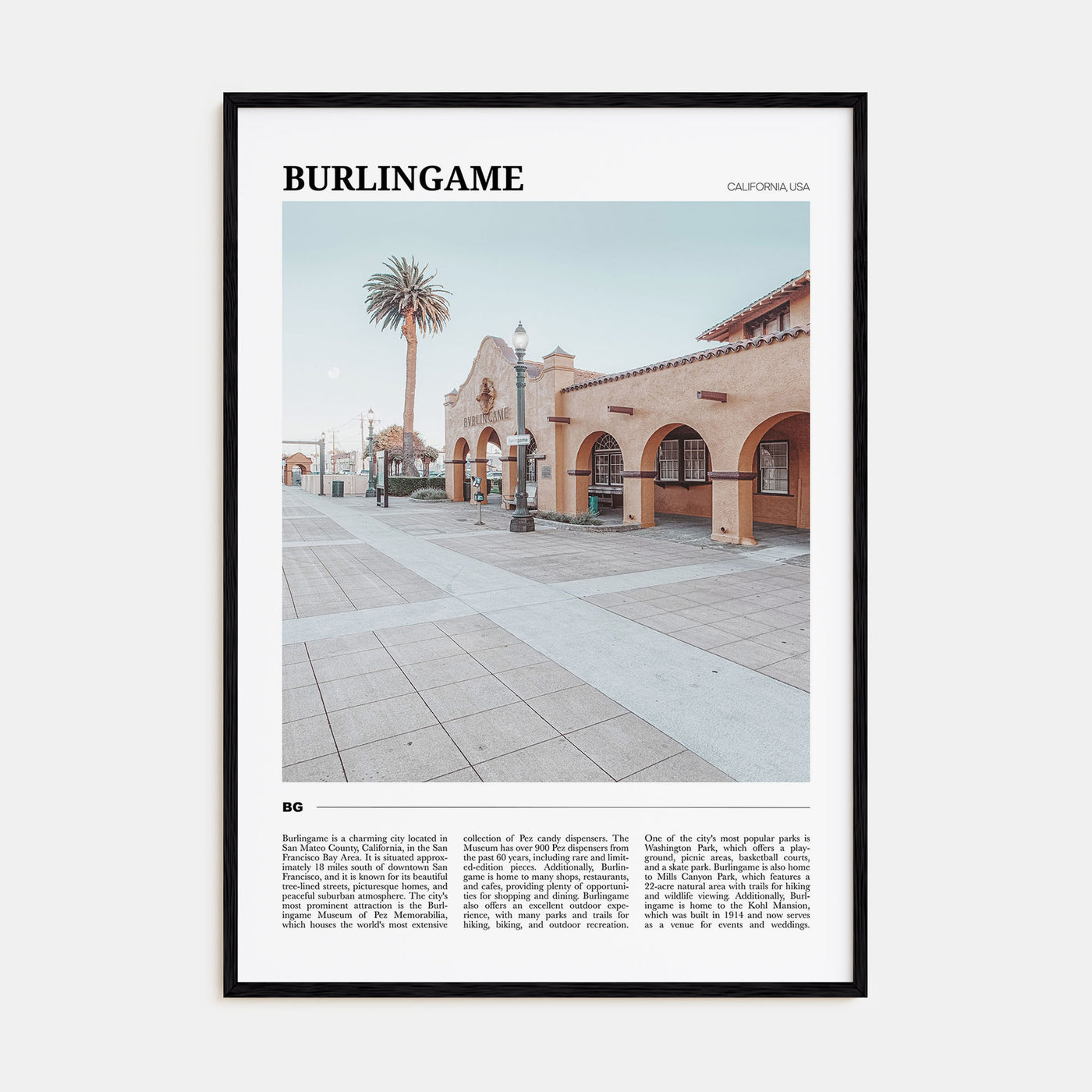 Burlingame Travel Color Poster