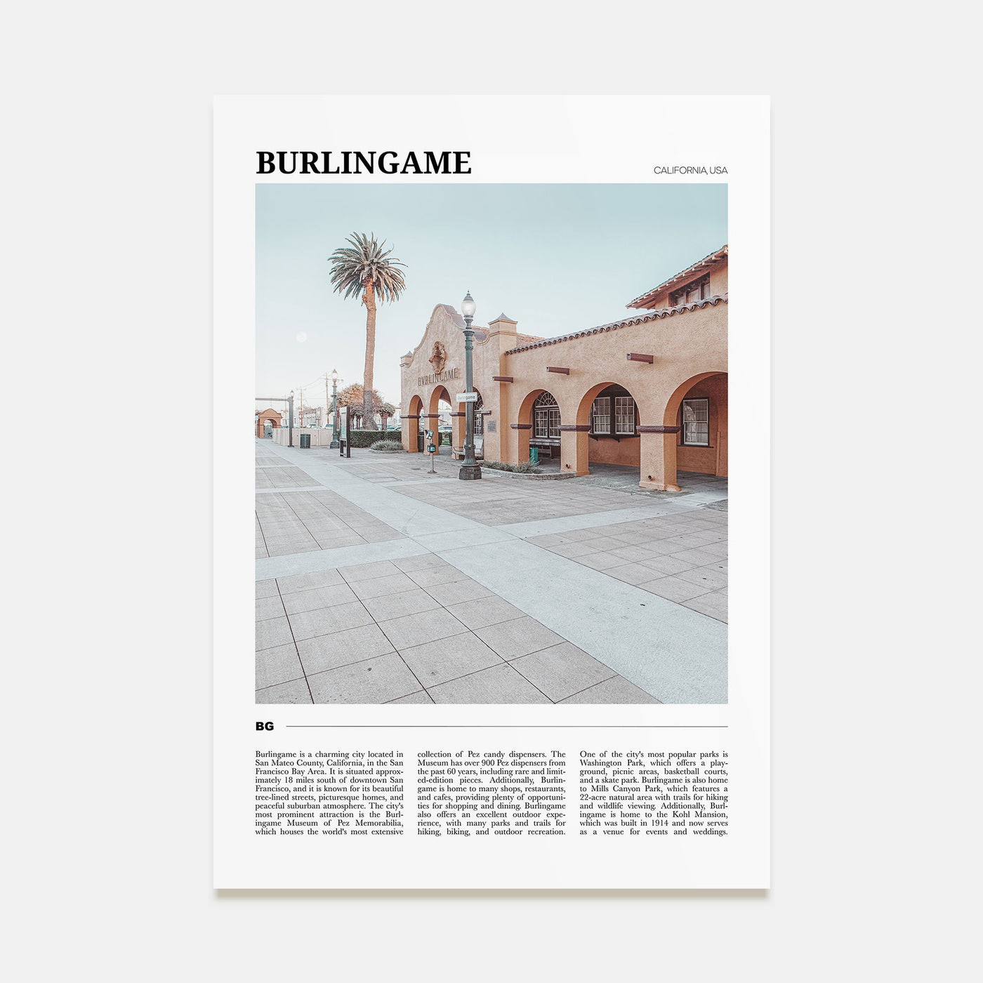 Burlingame Travel Color Poster