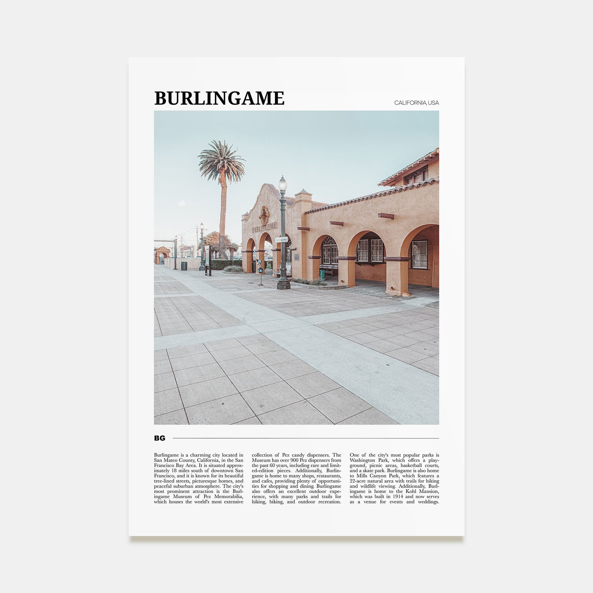 Burlingame Travel Color Poster