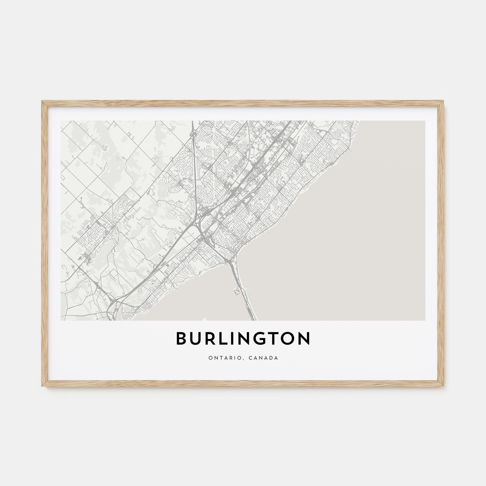 Burlington, Canada Map Landscape Poster