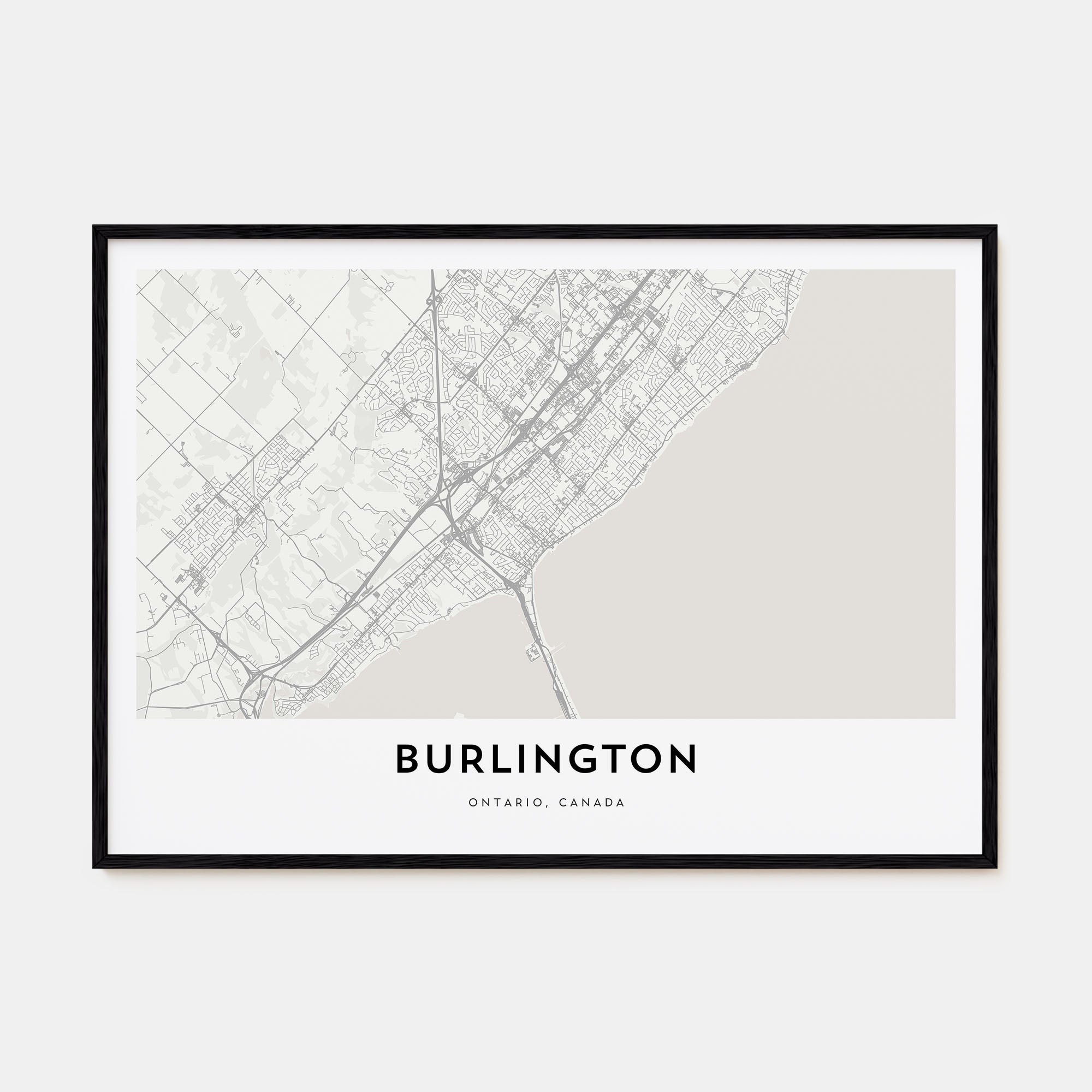 Burlington, Canada Map Landscape Poster