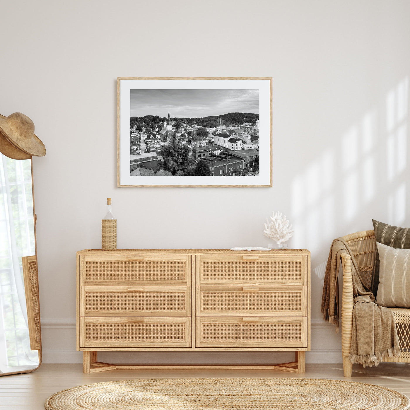 Burlington, Vermont Landscape B&W Poster