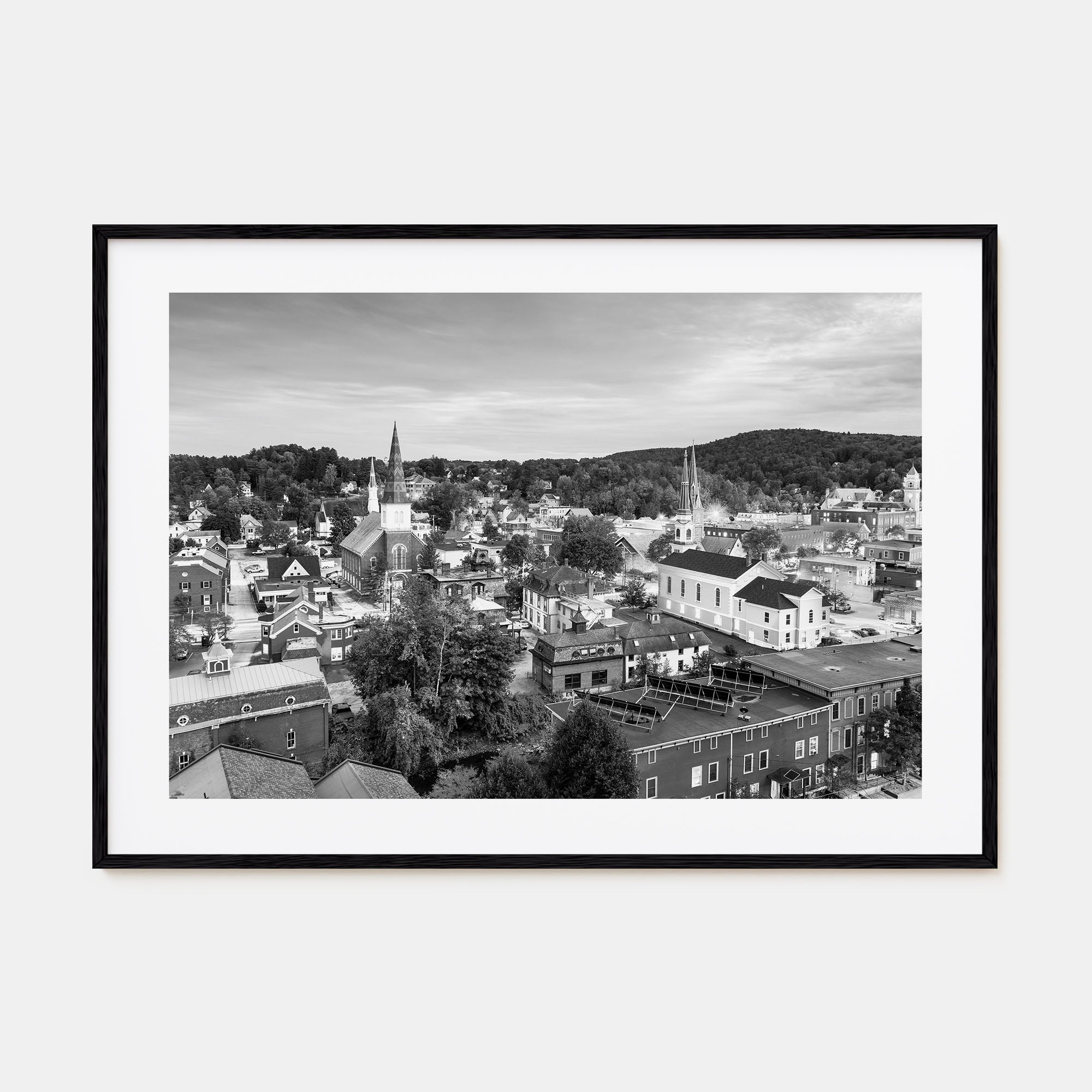 Burlington, Vermont Landscape B&W Poster