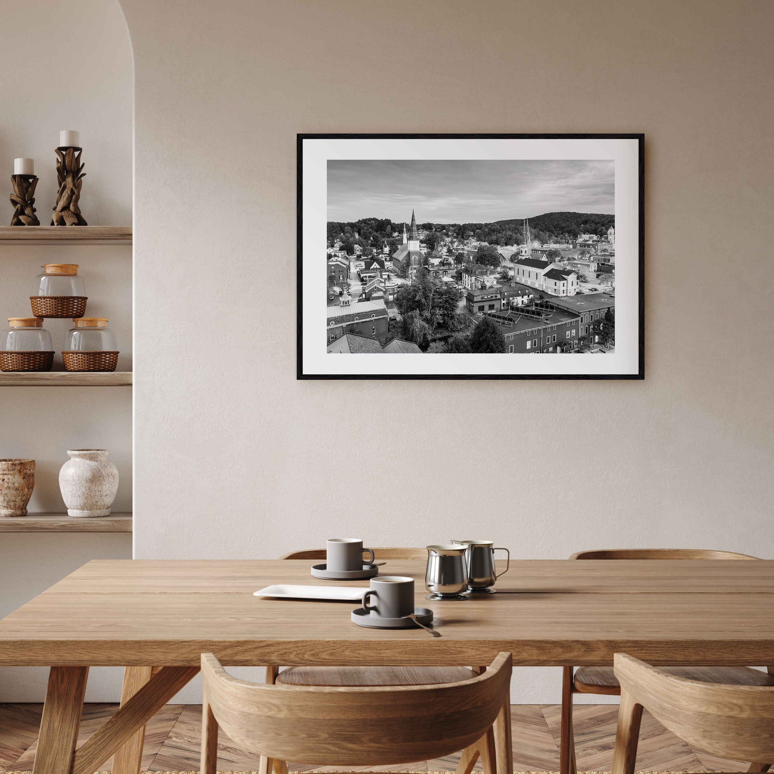 Burlington, Vermont Landscape B&W Poster