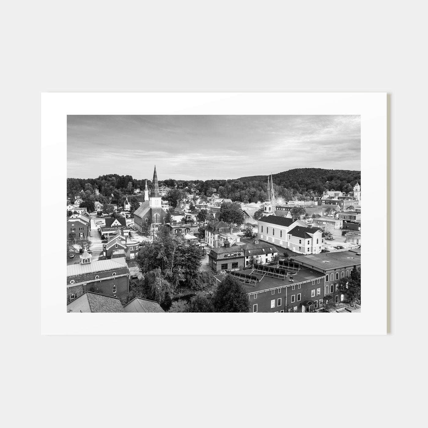 Burlington, Vermont Landscape B&W Poster