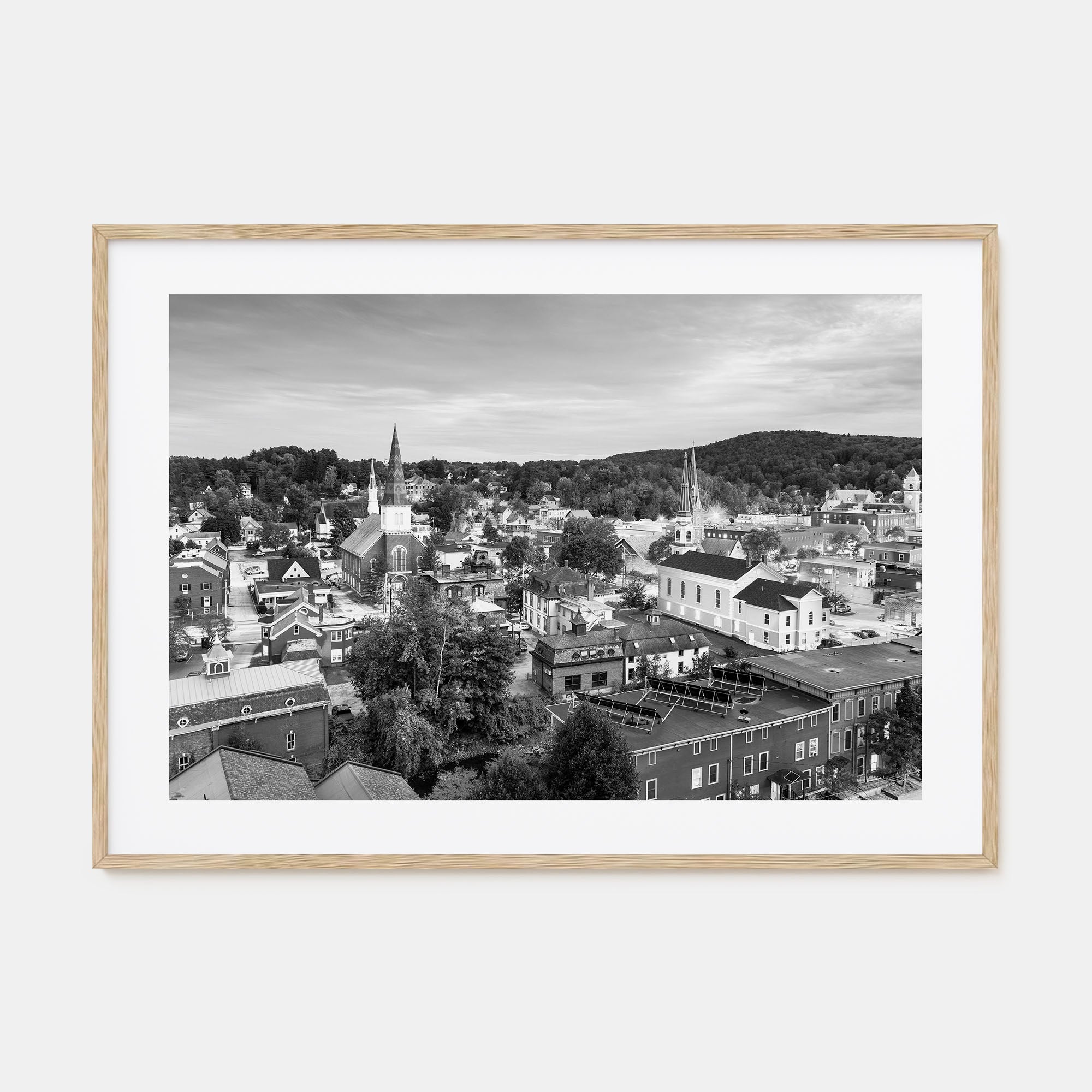 Burlington, Vermont Landscape B&W Poster