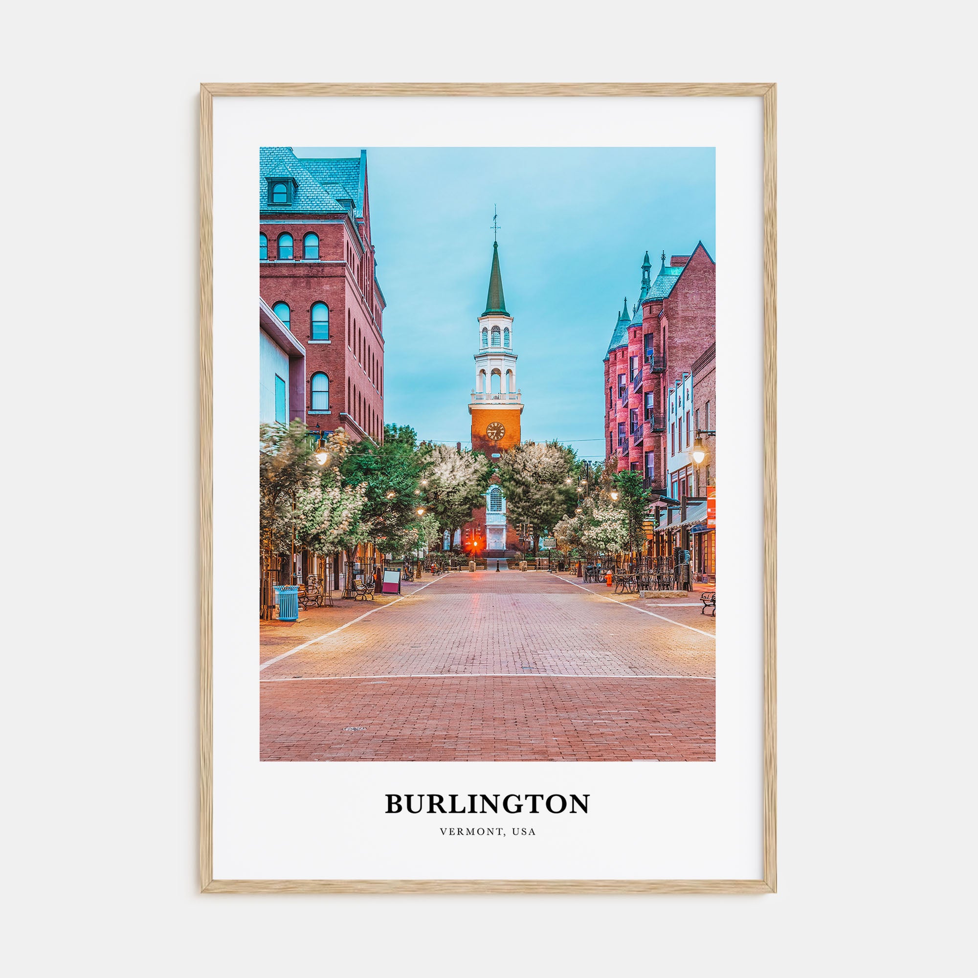 Burlington, Vermont Portrait Color Poster