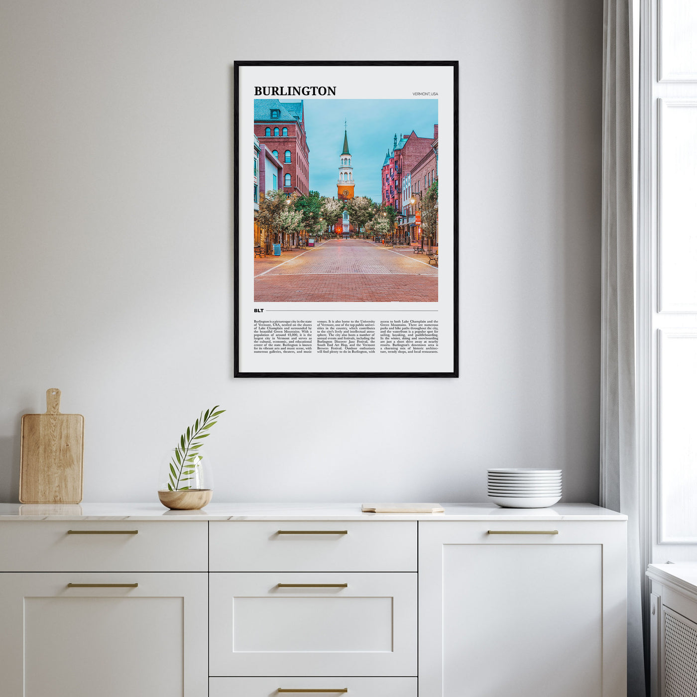 Burlington, Vermont Travel Color Poster