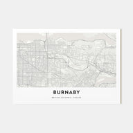 Burnaby Map Landscape Poster