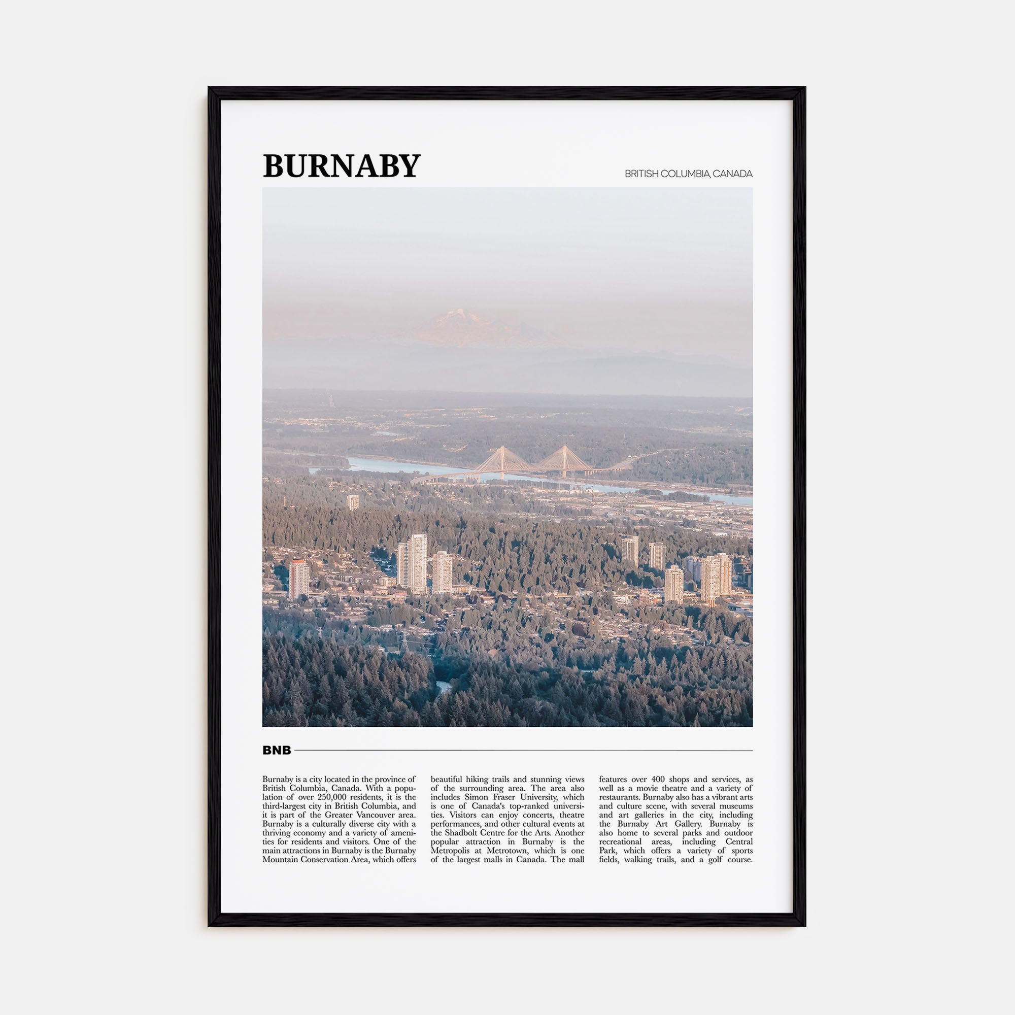 Burnaby Travel Color Poster