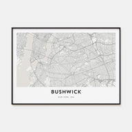 Bushwick Map Landscape Poster