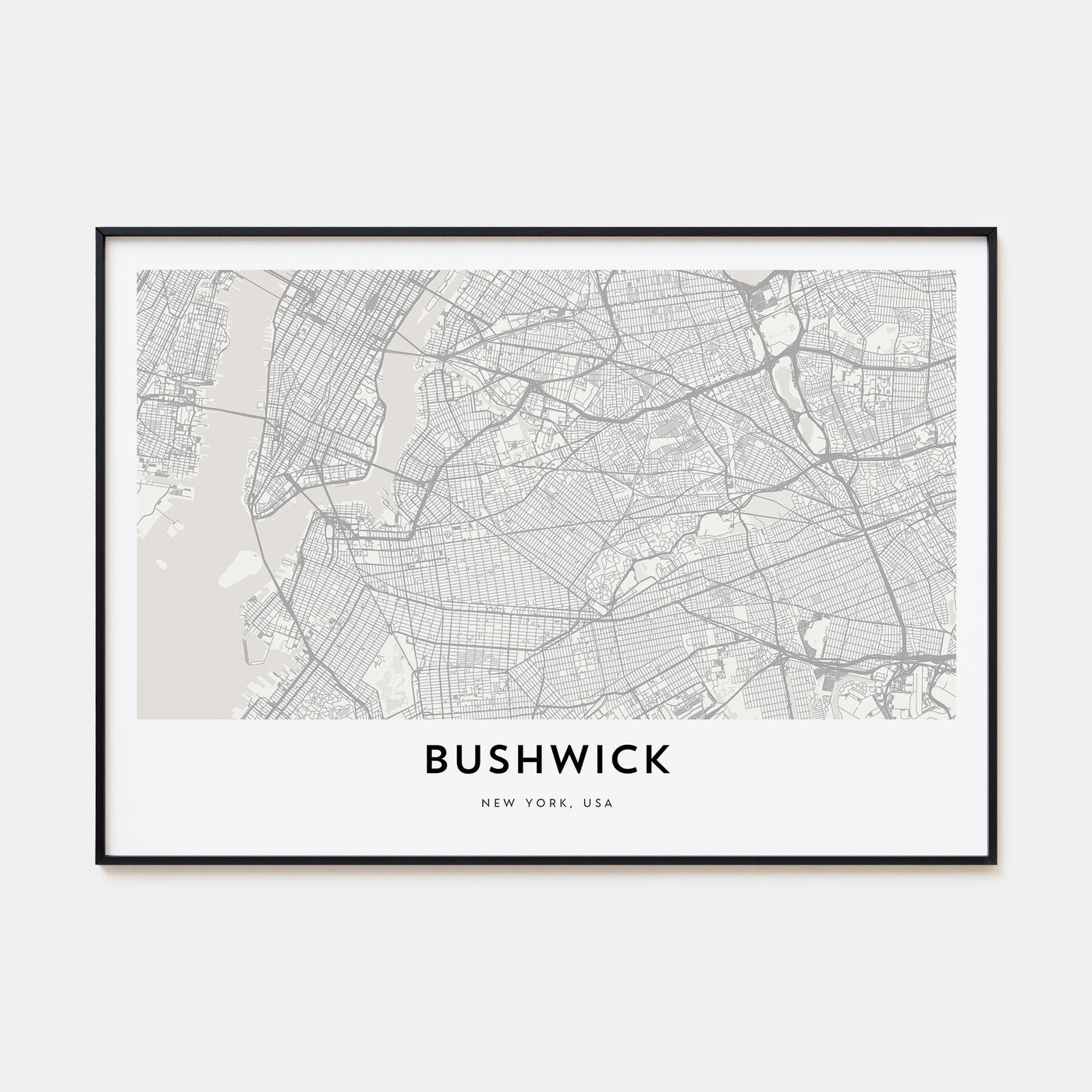 Bushwick Map Landscape Poster