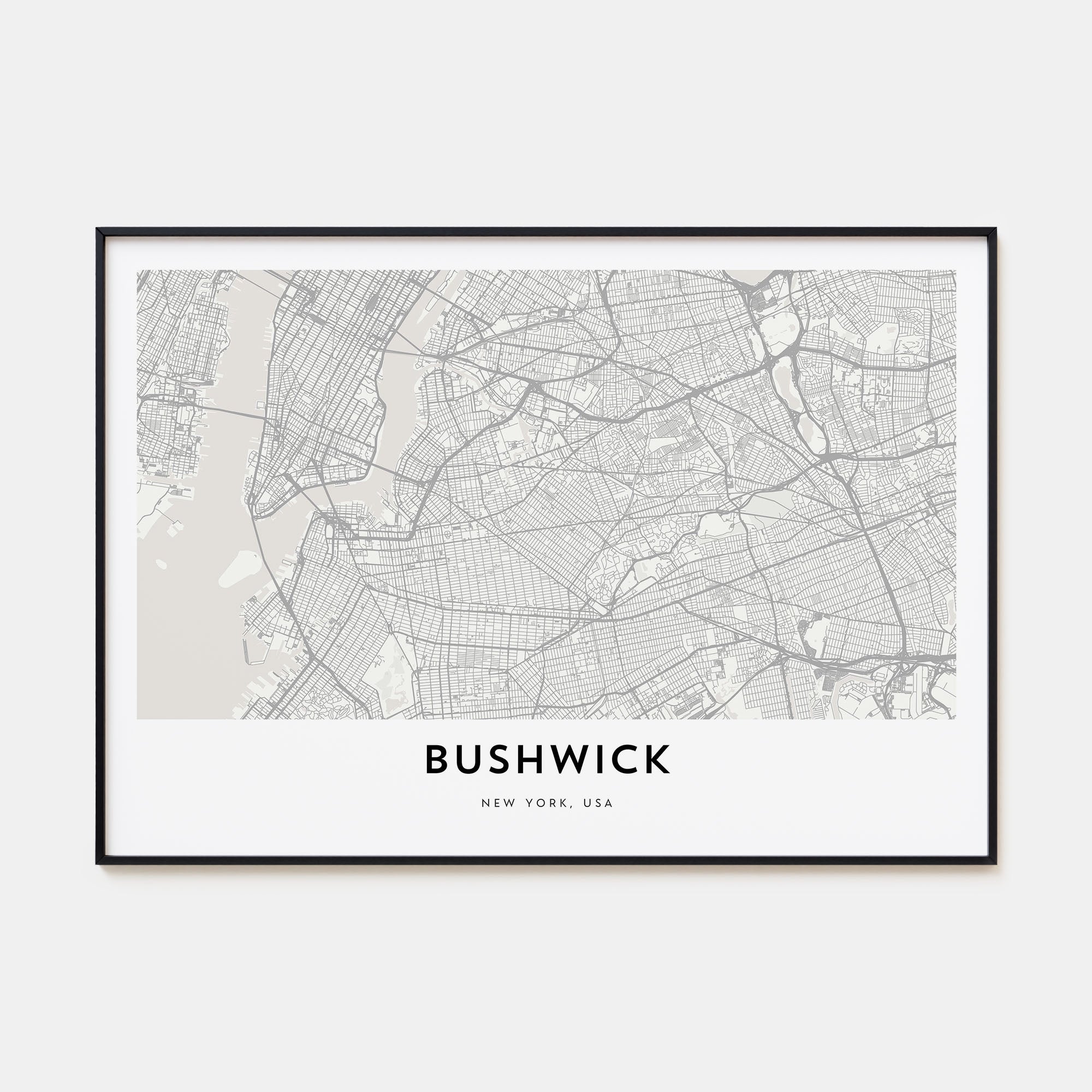 Bushwick Map Landscape Poster