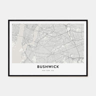Bushwick Map Landscape Poster