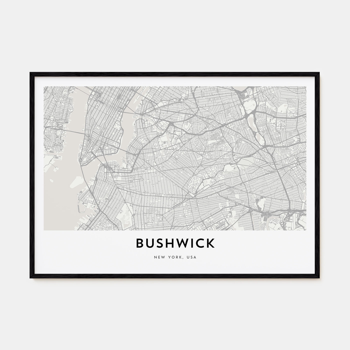 Bushwick Map Landscape Poster