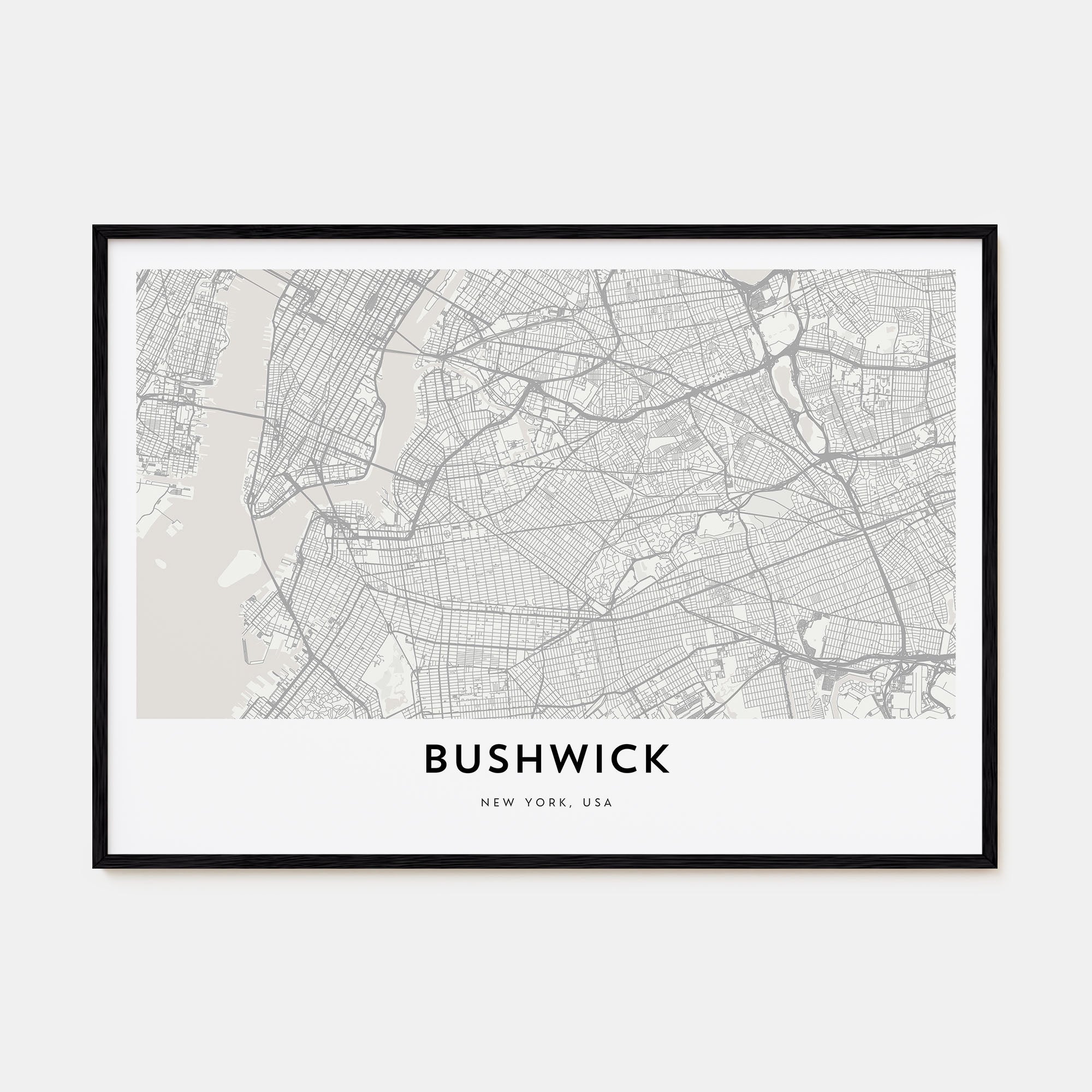 Bushwick Map Landscape Poster