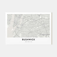 Bushwick Map Landscape Poster
