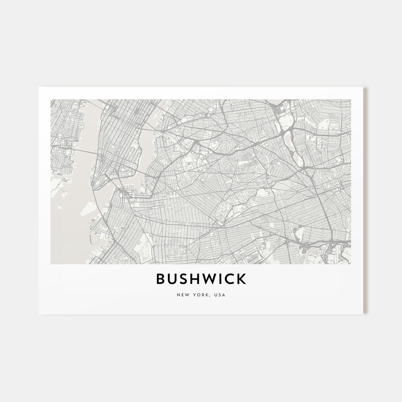 Bushwick Map Landscape Poster