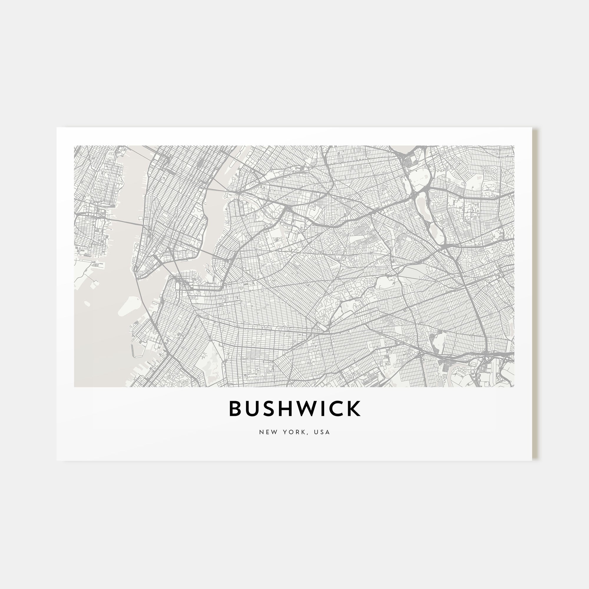 Bushwick Map Landscape Poster