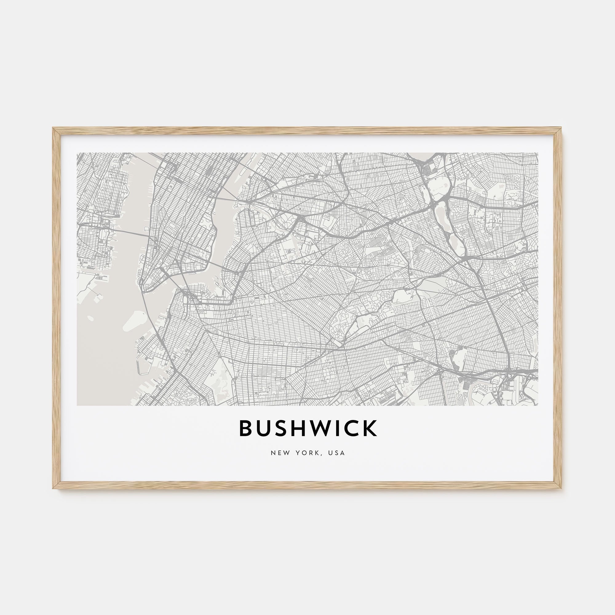 Bushwick Map Landscape Poster
