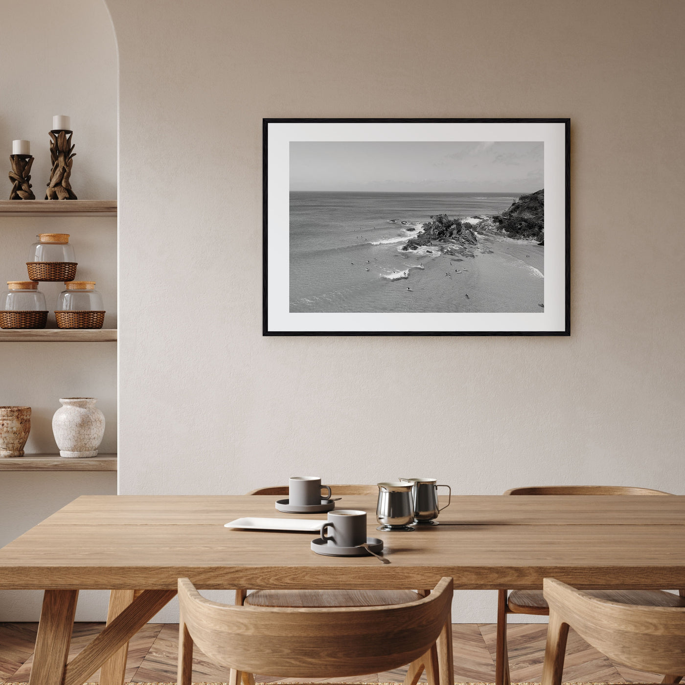 Byron Bay Landscape B&W Poster
