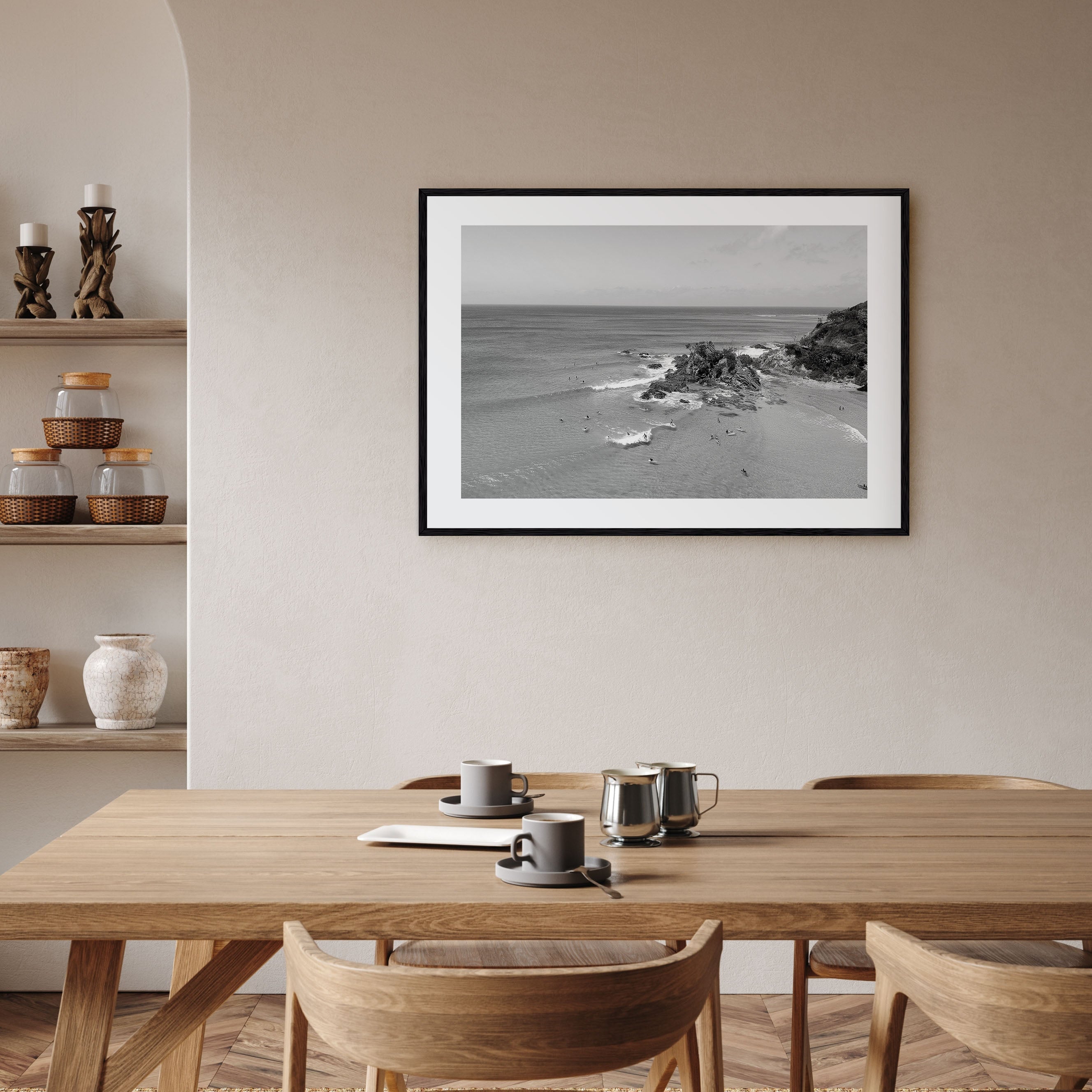Byron Bay Landscape B&W Poster