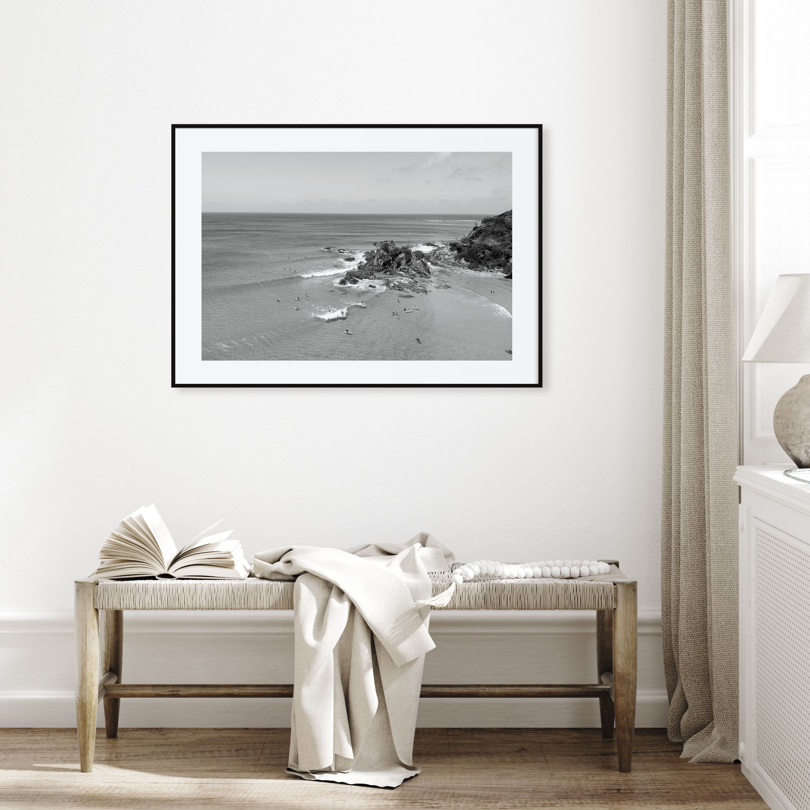 Byron Bay Landscape B&W Poster