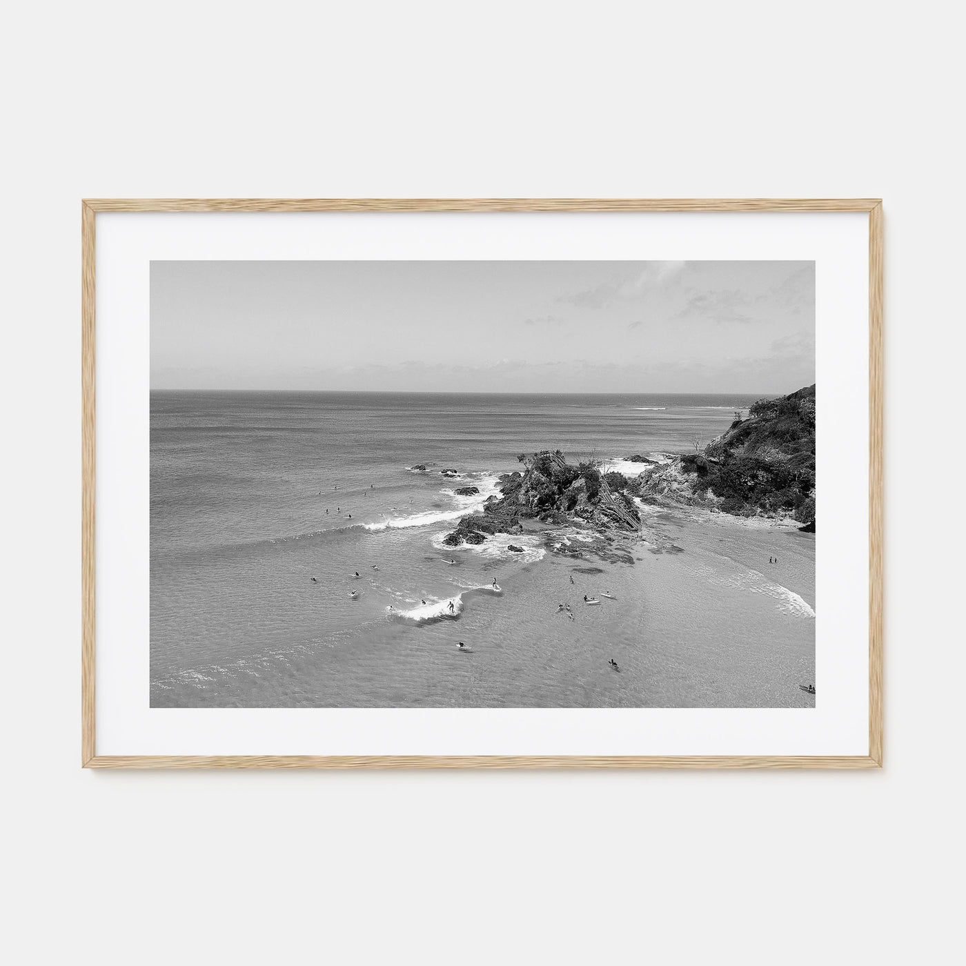 Byron Bay Landscape B&W Poster