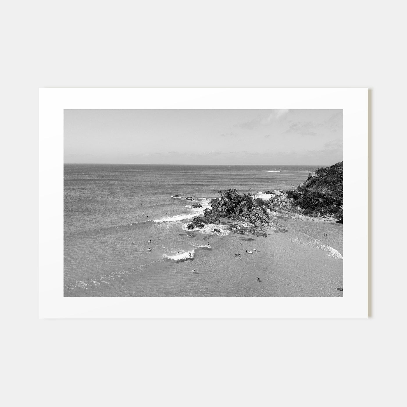 Byron Bay Landscape B&W Poster