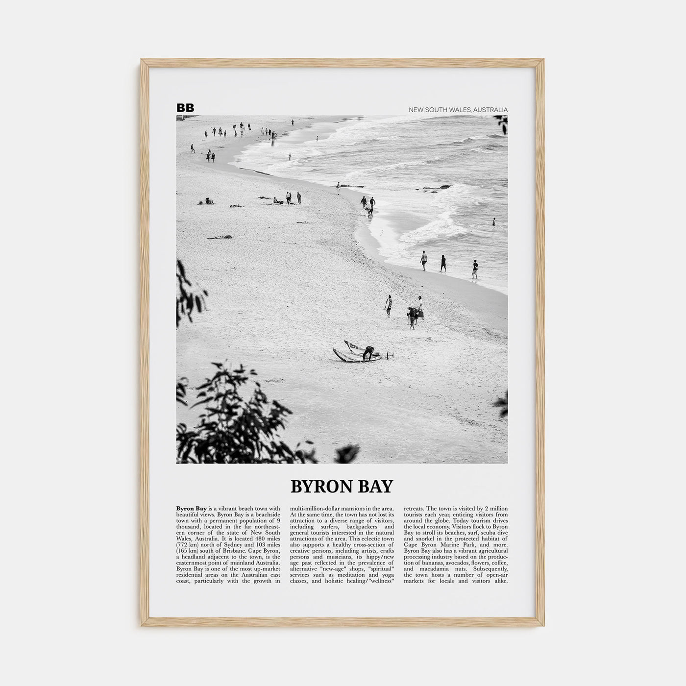 Byron Bay Travel B&W No 1 Poster