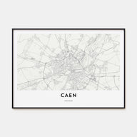 Caen Map Landscape Poster