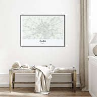 Caen Map Landscape Poster
