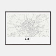 Caen Map Landscape Poster