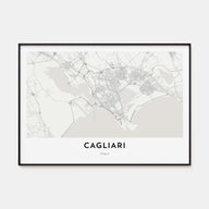 Cagliari Map Landscape Poster