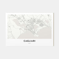 Cagliari Map Landscape Poster