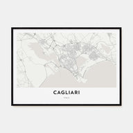 Cagliari Map Landscape Poster
